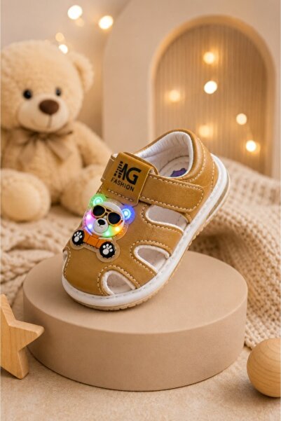 Superbaby Brown sandals with lights for super babies - Ursulet