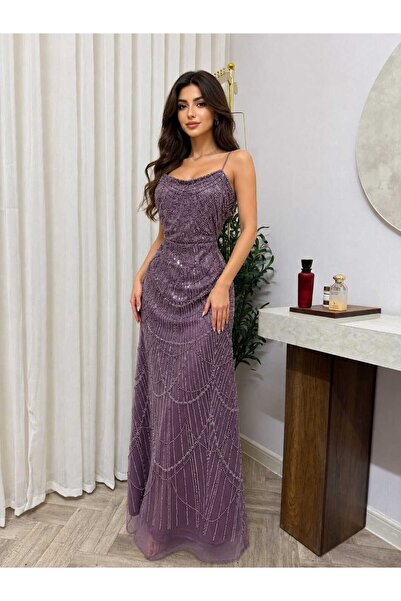 maria fashion High-End Evening Dress in Mulberry Color