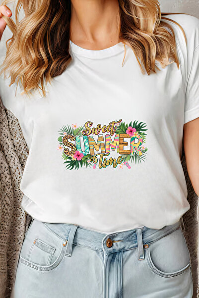 Sarah's Boutique Women's T-shirt – 100% cotton – Tropical Time