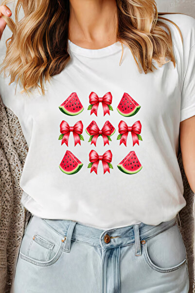 Sarah's Boutique Women's T-shirt – 100% cotton – Melon Bows