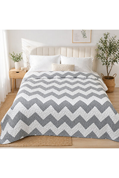 Kotonia Home Bedspread ultrasonically quilted, size 180x230 cm, geometric pat...