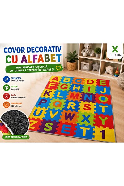 FLEXON Alphabet Puzzle Mat for Children, 120 x 90 cm, Letters are not removab...