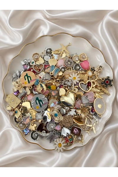 Elvia Atelier 6 Adet Karışık Kolye Ucu Charm ( 6 adet Çelik Halka Gönderilmek...
