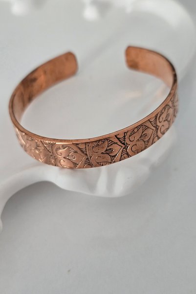 c-bhadu naturel 100% Pure Tulip Copper Bracelet