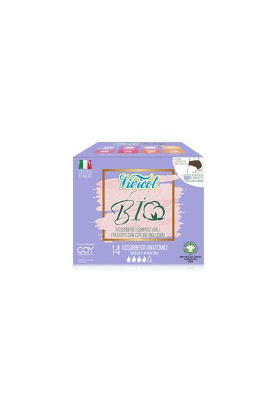 Vivicot Hipoalergenic, bumbac organic, compostabil, absorbant zilnic fără ari...