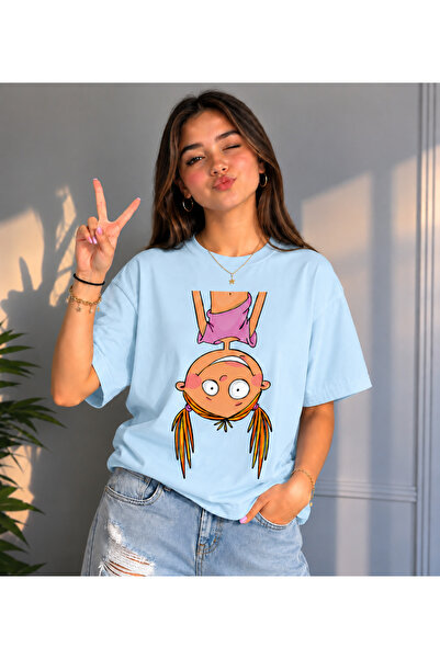 VODEXA Women's Oversize T-Shirt with Bashashagi Print, 100% Cotton T-Shirt, C...