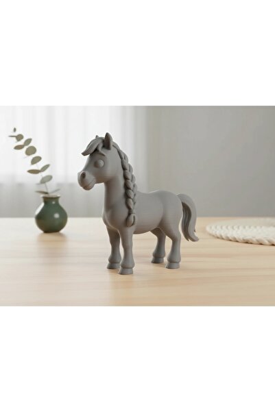 OEM Figurină Cal cu Coamă Împletită, Imprimată 3D, Jucărie și Decor