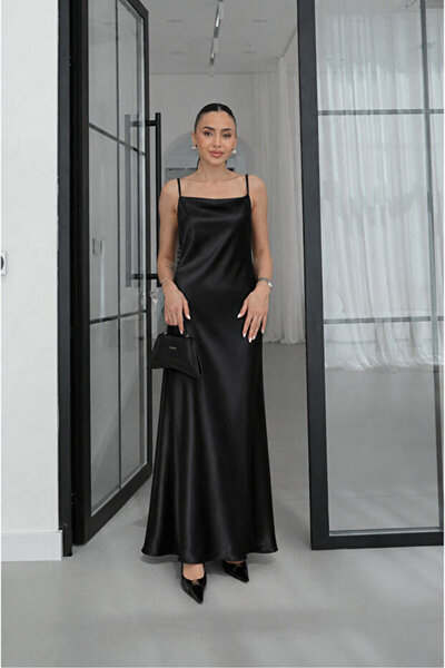 Noi Belis Rochie țesută din satin, croială în A, mărime maxi, cu bretele SS26...