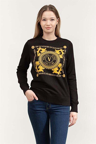 VERSACE JEANS COUTURE Kadın Bisiklet Yaka Sweatshirt Siyah