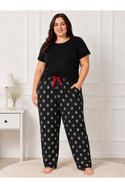 Lady Queen Bamboo Stretch Fabric Ring Viscose Oversized Elastic Waist Pajama ...