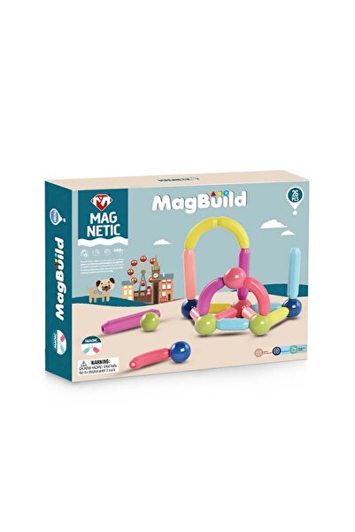 Puzzle Magnetic Rod and Ball Games 26 Pieces