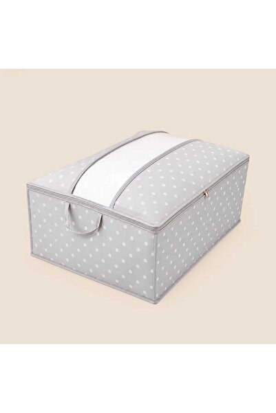 Simple Living Büyük Boy Baza Altı Şeffaf Detaylı Hurç - Gri - 62x46x22 cm