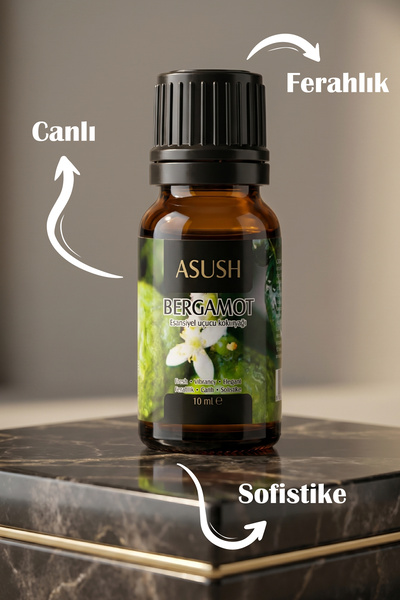 ASUSH Bergamot Esansiyel Yağ 10 ML – Ferah, Narenciye Kokulu Aromatik Yağ