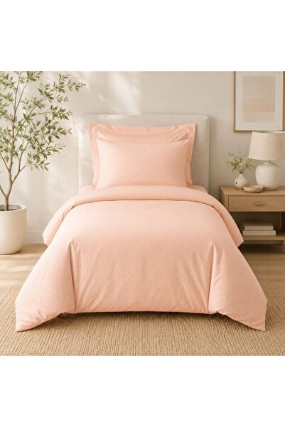Cotton Box Single bed linen jacquard Plaid Salmon, Cotton Box, ranforce Cotton