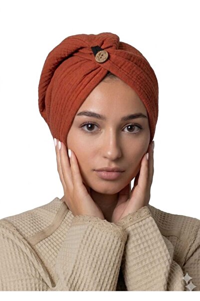 Mia Mina Home Baby 4 Layers Muslin 100% Cotton Cream Color Women's Hair Cap /...