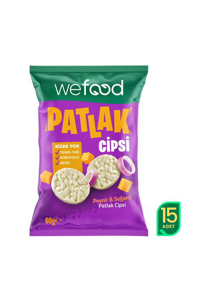 Wefood Peynir & Soğanlı Patlak Cipsi 60 g 15'li