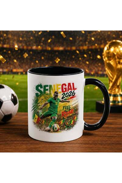 Bk Gift كأس أسود بتصميم كأس العالم 2026 لمشجعي السنغال