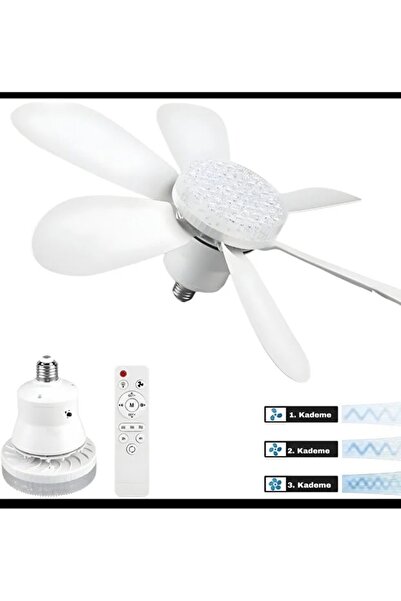pukotech Led Işık ve Fan Sessiz 3 Renk Modu ve 3 Hız Modu Kumandalı Tavan Van...