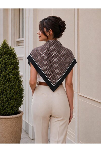 tarzınısec Alege-ți stilul Eșarfă/Bandana cu model geometric maro negru 70x70cm
