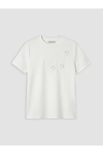 LC Waikiki Nevavm Soft Touch Women's T-Shirt with Floral Embroidery