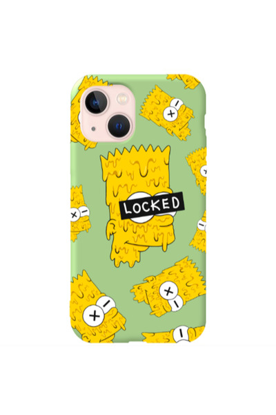 Other Apple iPhone 13 Bart Simpson Light Green Colored Silicone TPU Θήκη