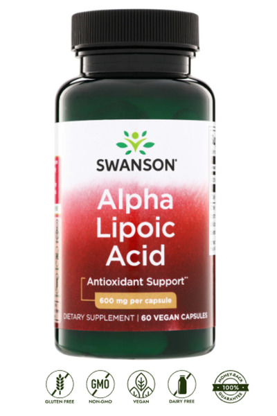 SWANSON Alpha Lipoic Acid 600 mg 60 Kapsül – Alfa Lipoik Asit Takviyesi