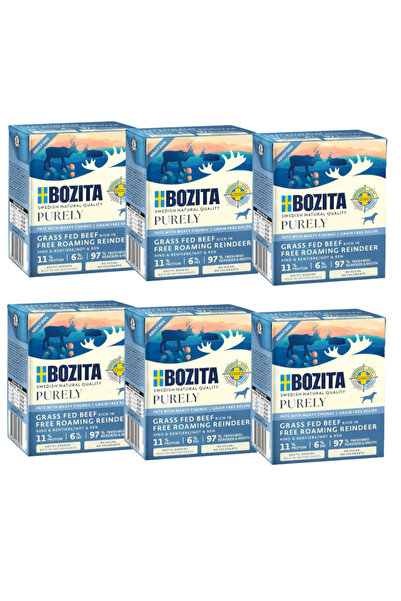 Bozita Pure carne de vită, chiftea de ren 6x370g
