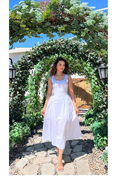 Moda Banuş Askılı Bağcıklı Yazlık Elbise