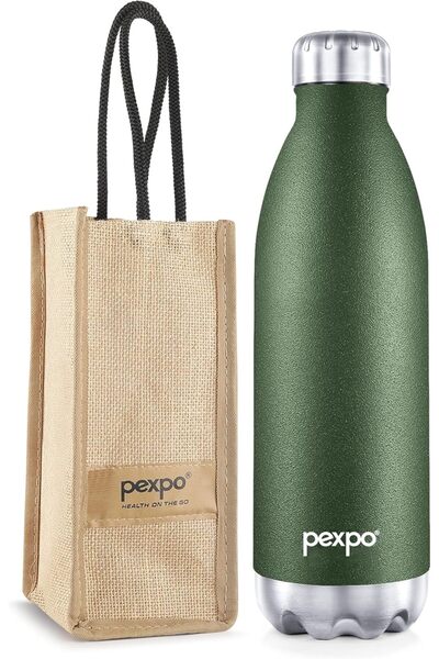 Generic Electro Stainless Steel Flask with Jute Fabric Bag from Pixbo, Suitab...