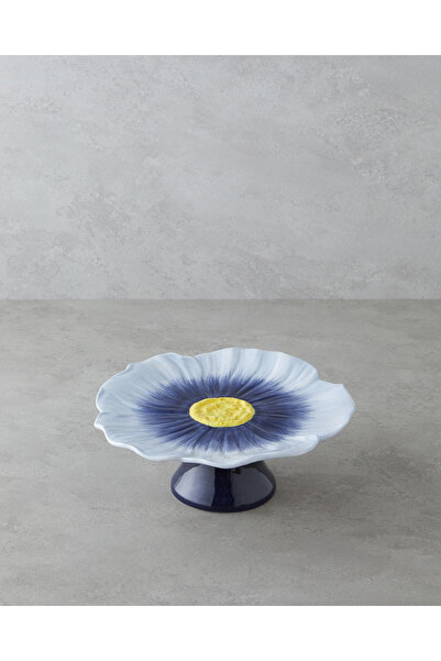 English Home Flowerella Dolomite Kek Standı 26 cm Mavi