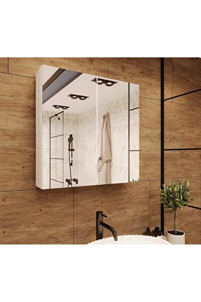 DAKORA HOME Lavobo Üstü Aynalı Banyo Dolabı 60x60x15 Cm