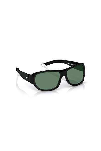 FASTRACK Polarized Sunglasses Black Frame Green Mirror Lens 70mm - P089GR5PV