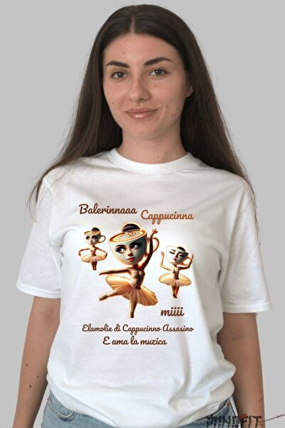 GILDAN Tricou Amuzant Viral Cappuccina Ballerina