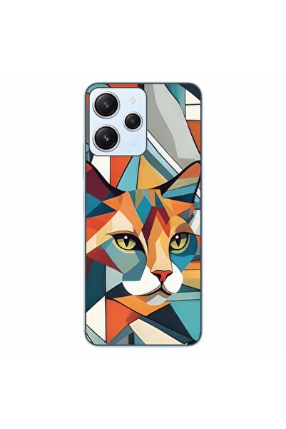 OEM Case compatible with Xiaomi Redmi 12 4G Silicone Gel Tpu Pattern Cubic Ca...