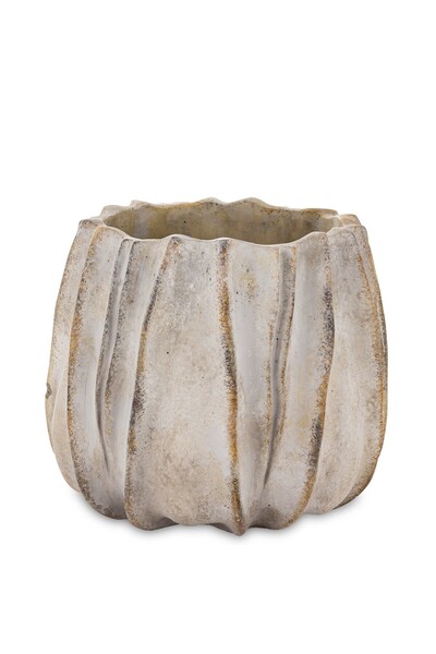DecoDepot Ceramic pot, with pattern, beige, 18.5x19x19 cm