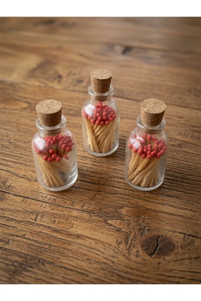 House Dünyanın En Kısa Kibriti 3.5 cm | Cam Şişede 3’lü Set - Rustik Dekor