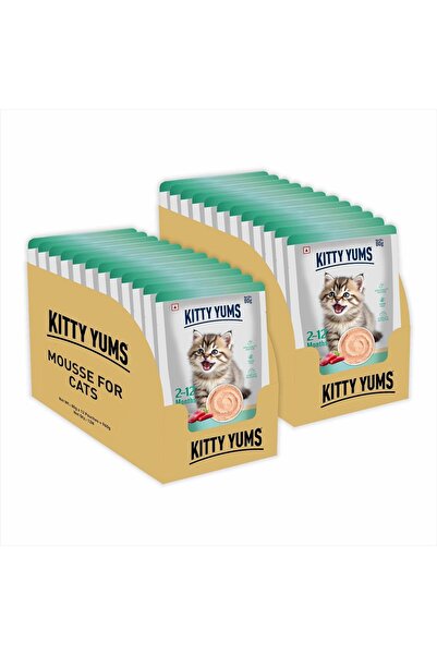 Kitty Yums موس التونة للقطط الصغيرة (80 جرام × 24) |   غني بالبروتين، يعزز ال...