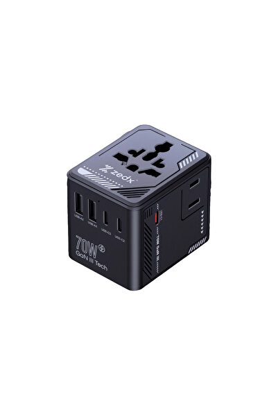 ZEDX 70W GaN Universal Travel Adapter 7-in-1 Fast Wall Charger 1018SDVR