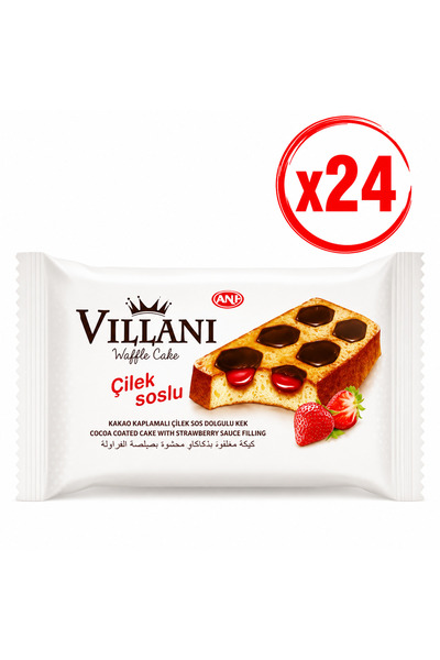 Anı Prajitura Villani Waffle cu Capsuni, 24buc x 45g