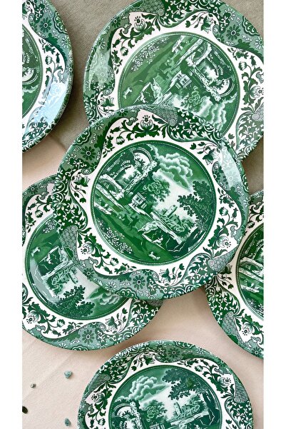 ers erbaşlar Milano Green 6 Piece 26 cm Luxury Serving Plate Set