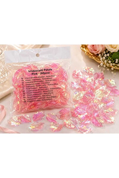 Home Iridescent Decorative Petals – Top Bottom Set of 120 Pieces (2 x 60 pcs.)