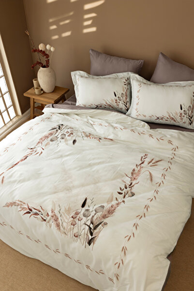 First Choice Set de lenjerie de pat dublă Rilbon, 100% bumbac, 200 TC (80 fir...