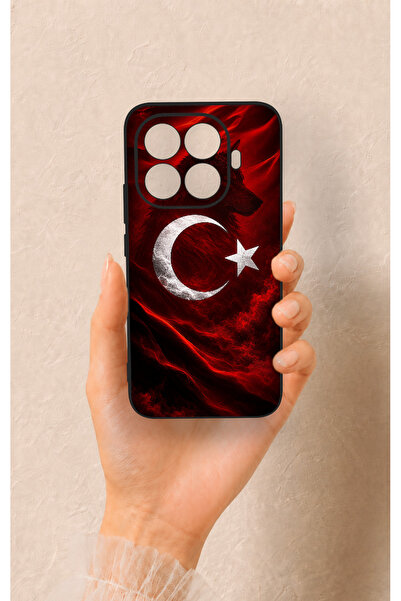 Vip Case Mi 15T PRO Uyumlu Kurt Türk Bayrağı Desenli Silikon Kılıf