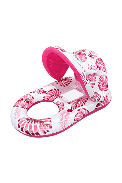 Choice1 Rose Red 1pc Tropical Leaf Design Inflatable Pool Float with Dual Mes...