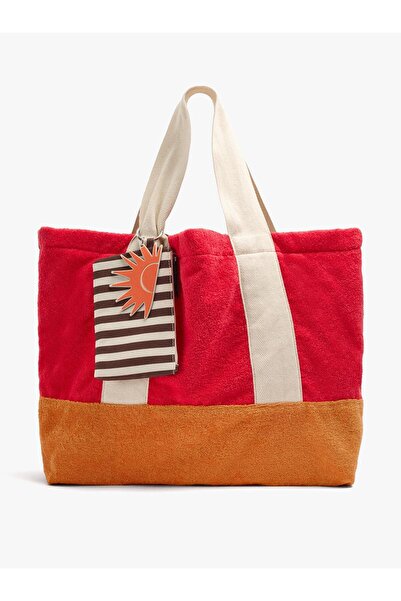PARFOIS Kadın Kontrast Renkli Charm'lı Shopper Çanta