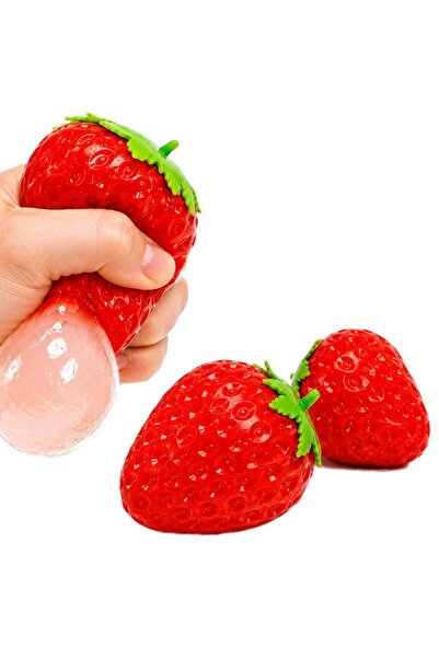 MC Micostore Jucărie Squishy Antistres Capsuna Căpșună de strâns, 8 cm, Gel E...