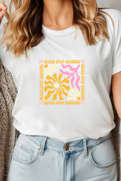 Sarah's Boutique Women's T-shirt – 100% cotton – Never Stop