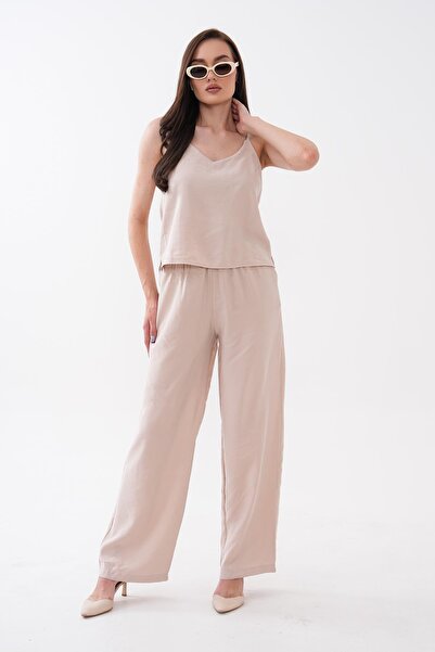 ŞİMAL Ženska bluza sa trakama od konopa i pantalone Tensel set 260559