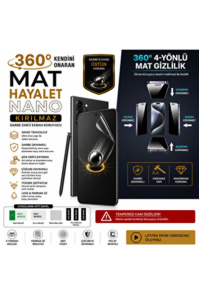 Astakos Samsung Galaxy Z Fold 5 Uyumlu 360 Derece Mat Hayalet Kendini Onaran ...