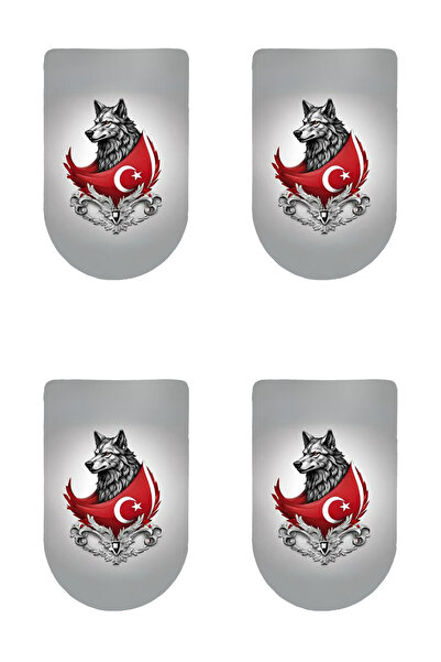 Aresoutdoors Şarjöraltı Sticker Bayrak Etiketi 4 Adet Kırmızı Bayraklı Bozkur...